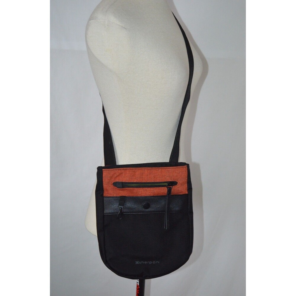 Sherpani Prima AT Anti Theft Crossbody Travel Bag Purse Rust Orange Black